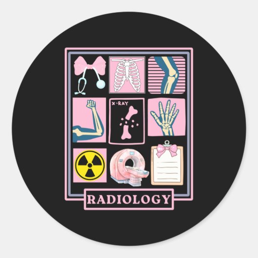 Sticker Rond Xray Rad Tech Radiology Healthcare Appreciation Te (Devant)