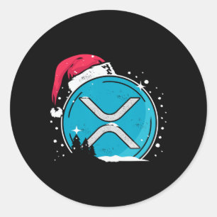 Sticker Rond Xrp Chapeau De Noël Moonshot Ripple Crypto Merch À