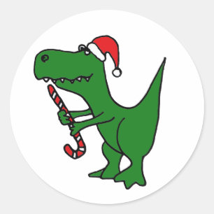 Sticker Rond XX- Dinosaure T-rex drôle portant le chapeau du Pè