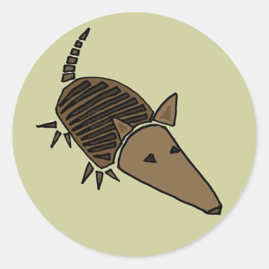 Sticker Rond XX- Funky Armadillo Art (Devant)