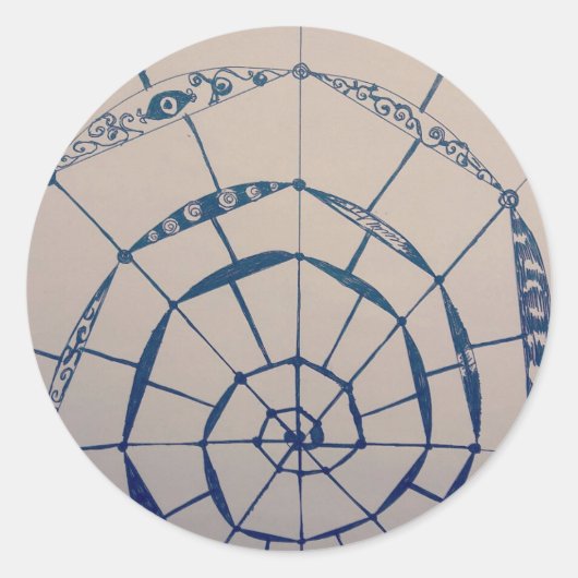 Sticker Rond yaei spiderwebs art  (Devant)
