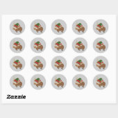 Sticker Rond Yak Christmas Elf (Feuille)