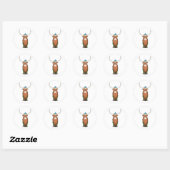 Sticker Rond Yaks animaux d'alphabet (Feuille)