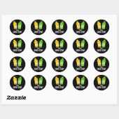 Sticker Rond Yall Cray Cray Funny Crazy Crayon Pun Dark BG (Feuille)