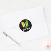 Sticker Rond Yall Cray Cray Funny Crazy Crayon Pun Dark BG (Enveloppe)
