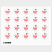 Sticker Rond Yaourt aux fraises (Feuille)