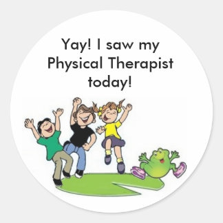 Sticker Rond Yay ! J'ai vu myPhysical Therapistesse aujourd'hui