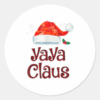 Sticker Rond Yaya Claus Tee Christmas Pajama Famil