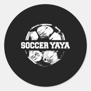 Sticker Rond Yaya footballeuse esquisse drôle grand-mère grecqu