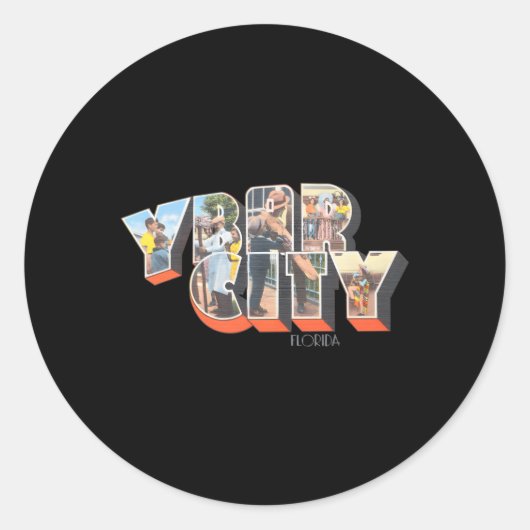 Sticker Rond Ybor City Floride Fl (Devant)