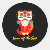 Sticker Rond Year Of The Rat Shirt Kids 2020 Chinese Lunar New (Devant)