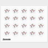 Sticker Rond Yee Haw Bucking Horse (Feuille)