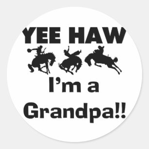 Sticker Rond Yee Haw Je suis un grand-père T-shirts et cadeaux