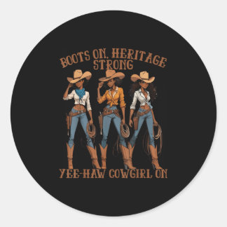 Sticker Rond Yehaw Cowgirl Sur African American Black Cowgirl W