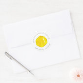 Sticker Rond Yellow Aquarelle Honeypeb Bee Adresse de retour (Enveloppe)