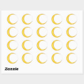 Sticker Rond Yellow Crescent Moon (Feuille)
