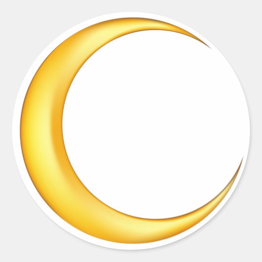 Sticker Rond Yellow Crescent Moon (Devant)