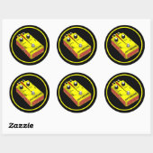 Sticker Rond Yellow Distortion (Feuille)