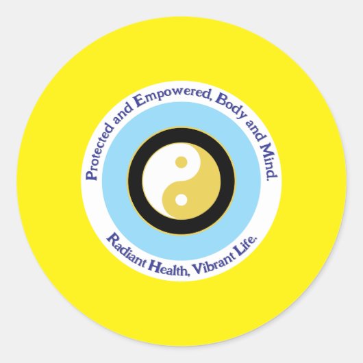 Sticker Rond Yellow Eye pour la santé et l'optimisme (Devant)