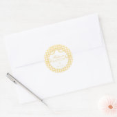 Sticker Rond Yellow Gingham Coquette Bow Baptism Envelope Seal (Enveloppe)