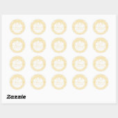 Sticker Rond Yellow Gingham Coquette Bow Baptism Favor (Feuille)