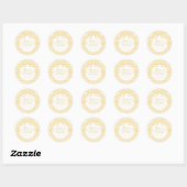 Sticker Rond Yellow Gingham Coquette Bow Bridal Shower Seal (Feuille)