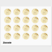 Sticker Rond Yellow Gingham She Found Her Honey Bridal Shower (Feuille)