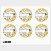 Sticker Rond Yellow Gold Rose Floral Butterflies Princess Favor (Feuille)