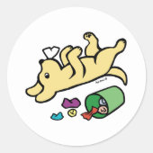 Sticker Rond Yellow Mischier, oeil latéral du Labrador (Devant)