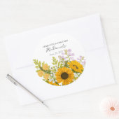 Sticker Rond Yellow Modern Sunflowers Bouquet Wedding  (Enveloppe)