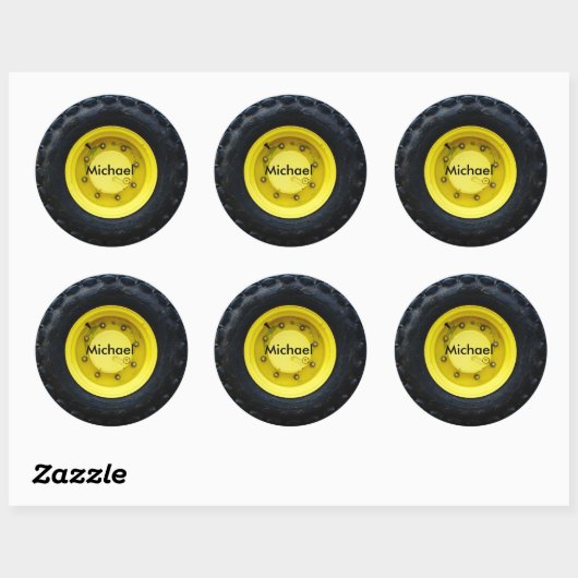 Sticker Rond yellow personalized (Feuille)