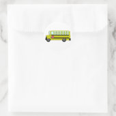 Sticker Rond Yellow School Bus with Stop Sign (Sac)