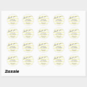 Sticker Rond Yellow Stripes baby shower merci pour (Feuille)