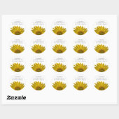 Sticker Rond Yellow Sunflower Adresse de retour (Feuille)