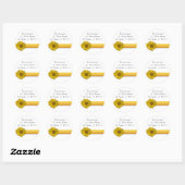 Sticker Rond Yellow Sunflower Stripe Adresse de retour (Feuille)