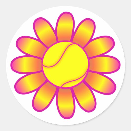 Sticker Rond Yellow Tennis Girl (Devant)