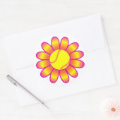Sticker Rond Yellow Tennis Girl (Enveloppe)