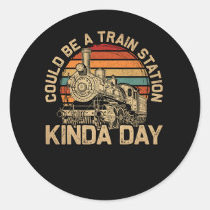Sticker Rond Yellowstone Pourrait Être Une Gare Kinda Day Ye