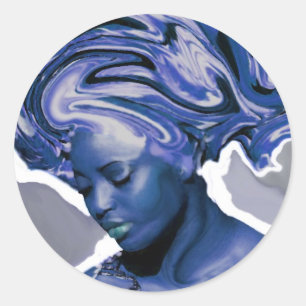STICKER ROND YEMAYA OKUTE PAR LIZ LOZ