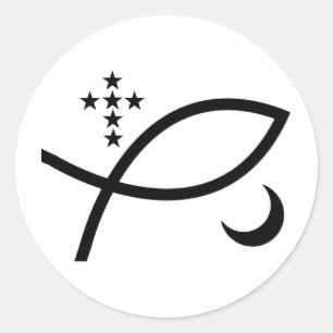 Sticker Rond Yemaya Veve en noir