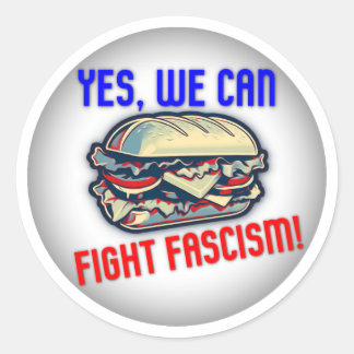 Sticker Rond Yes, We Can Fight Fascism