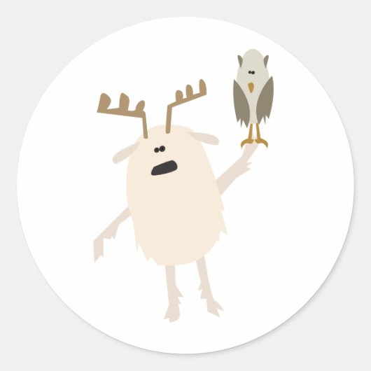 Sticker Rond Yeti & Owl (Devant)
