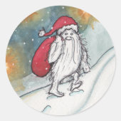 Sticker Rond Yeti Père Noël (Devant)