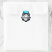 Sticker Rond Yeti Sasquatch Gris Grandpa Bigfoot (Sac)