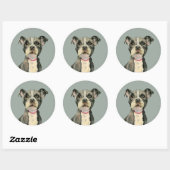 Sticker Rond Yeux de chiot | Chien de Terrier à pute mou (Feuille)