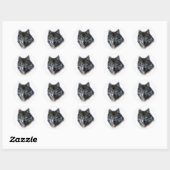 Sticker Rond Yeux de loup gris (Feuille)
