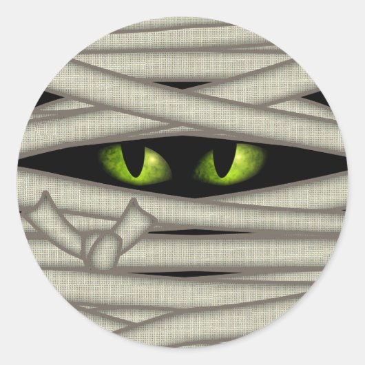 Sticker Rond Yeux de maman Halloween Green ID685 (Devant)