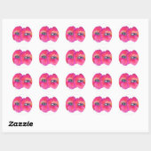 Sticker Rond Yeux d'Hibiscus - rose (Feuille)