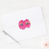 Sticker Rond Yeux d'Hibiscus - rose (Enveloppe)
