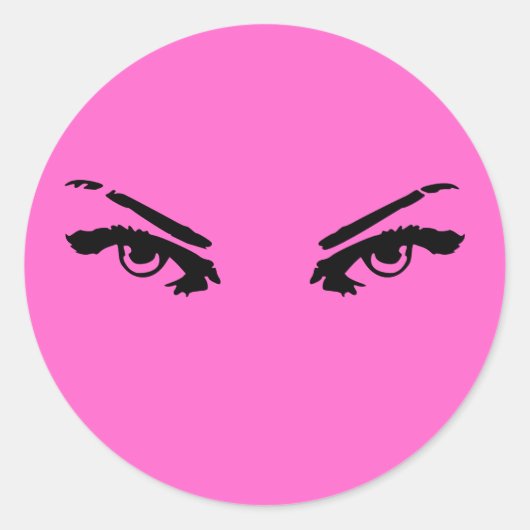 Sticker Rond Yeux intenses d'une femme (Devant)